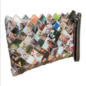 Nahui Ollin Eco-Friendly Upcycled Magazine Faces Wristlet Bag Clutch Purse *hp*